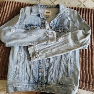 Distressed jean jacket